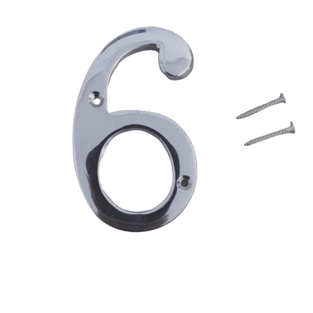 WIGANO 4 inches Silver House door Number 6